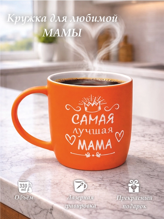 Кружка для чая и кофе, в подарок, Самая лучшая мама - 