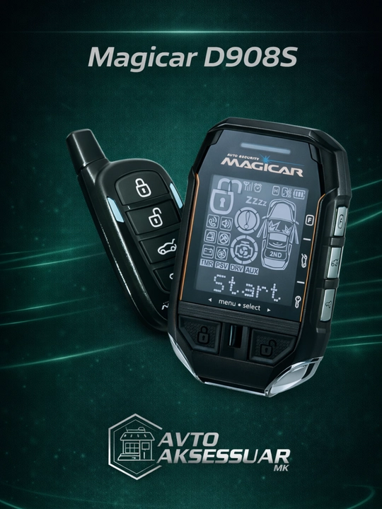 Автосигнализация для автомобиля, Magicar D908S, GPS двусторонняя связь, 12V, черный - 