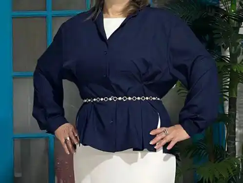 Klassik ayollar ko‘ylagi, uzun yengli, paxtadan, asosiy model
