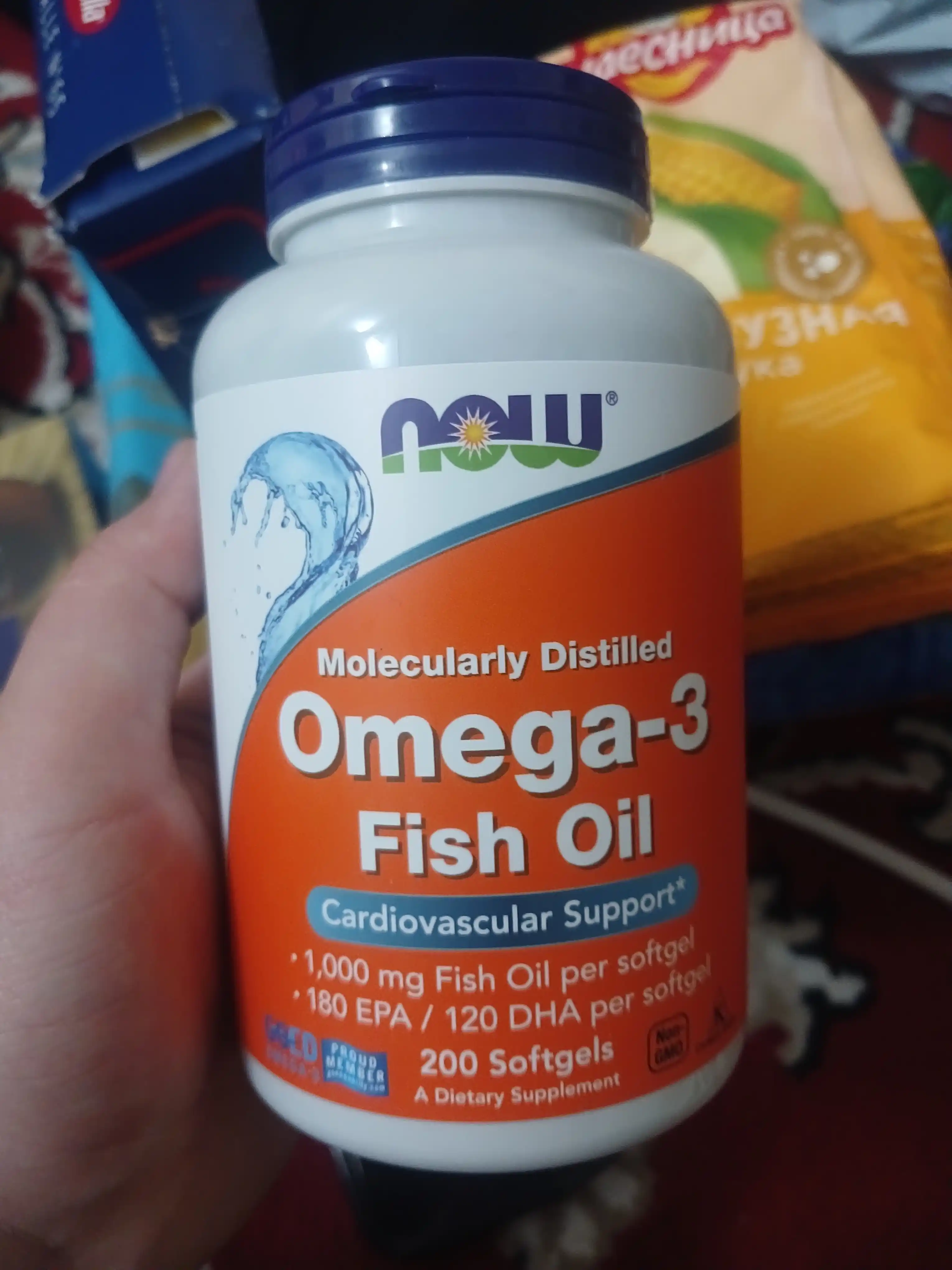 Рыбий жир Omega-3 Now Foods, 180 EPA / 120 DHA, Халяль 