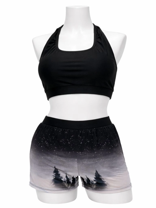 Qizlar va o'smirlar uchun suzish kostyumi, 40-46 standart o'lcham, yopinchiq+top+short