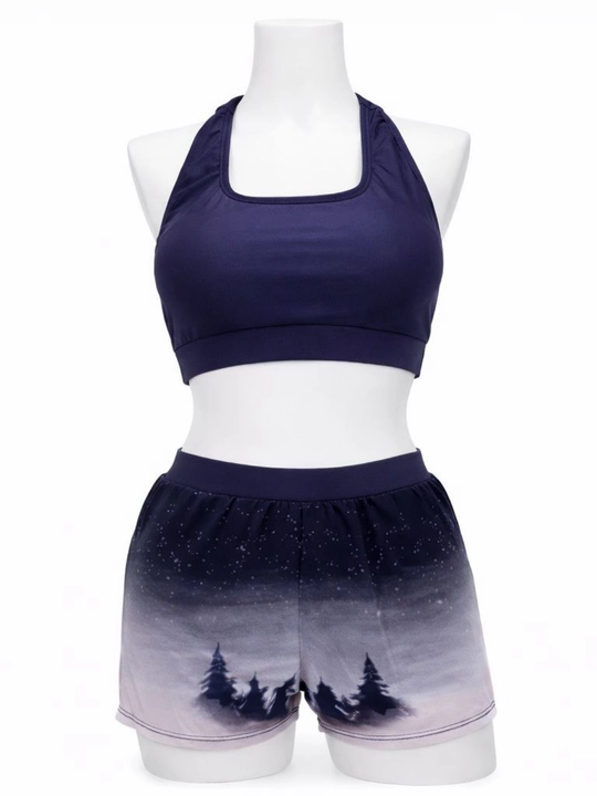 Qizlar va o'smirlar uchun suzish kostyumi, 40-46 standart o'lcham, yopinchiq+top+short