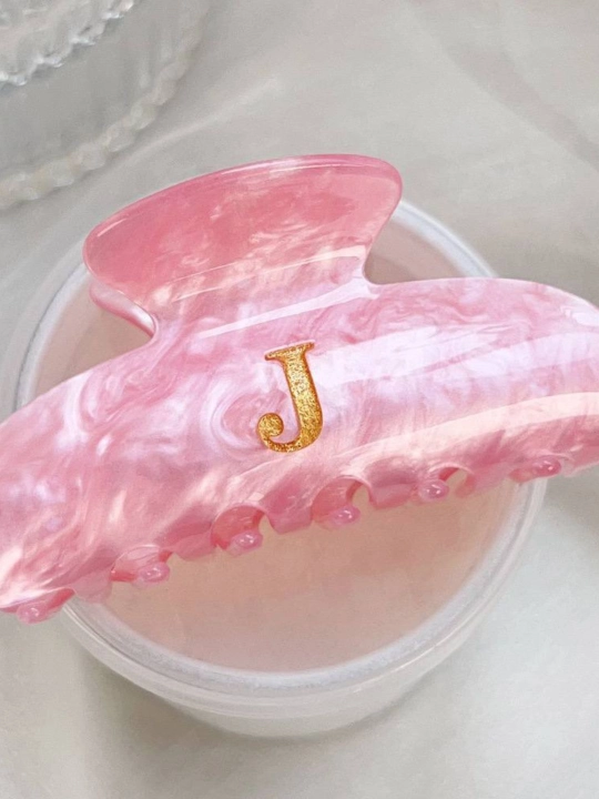 Elegant Pink Zakolka Harfli –  soch qisqichi