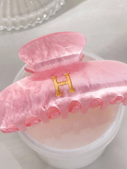 Elegant Pink Zakolka Harfli –  soch qisqichi