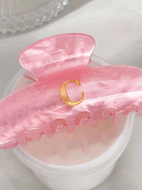 Elegant Pink Zakolka Harfli –  soch qisqichi