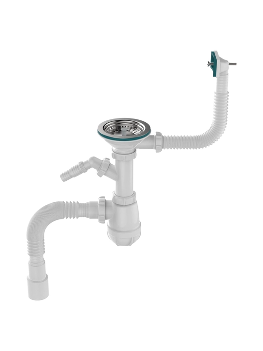 Aquant сифон для раковины 3 1/2"x40, с отводом для стиральной машины (AB0147-20-MR)