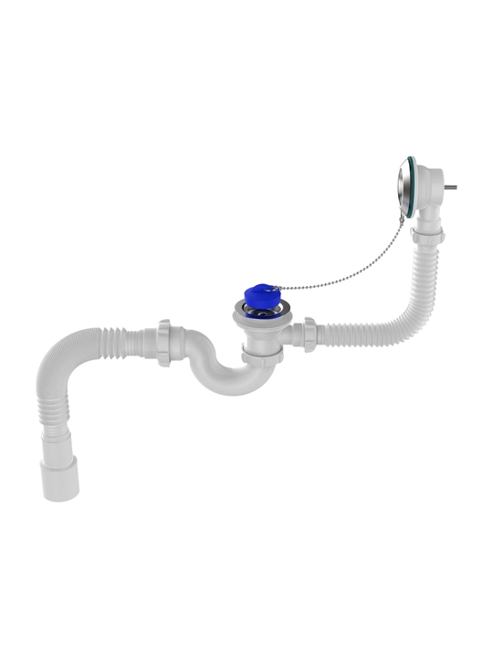 Aquant Vanna uchun sifon 1 1/2"x40, metall panjara va gofra quvur (V155-30-MR)