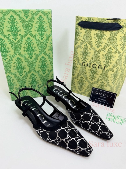 Женские туфли slingback – сетка с камнями, элегантный дизайн (36–40) - 