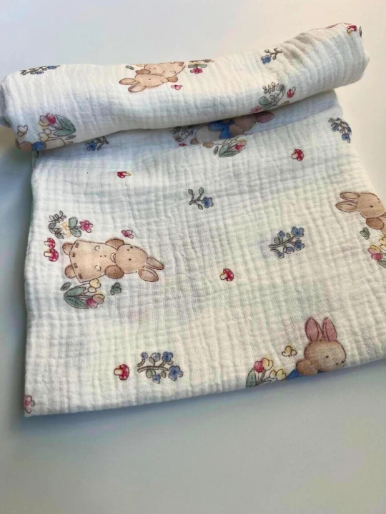 Yangi tug‘ilgan chaqaloqlar uchun yo‘rgaklar, muslin, 80*100 sm