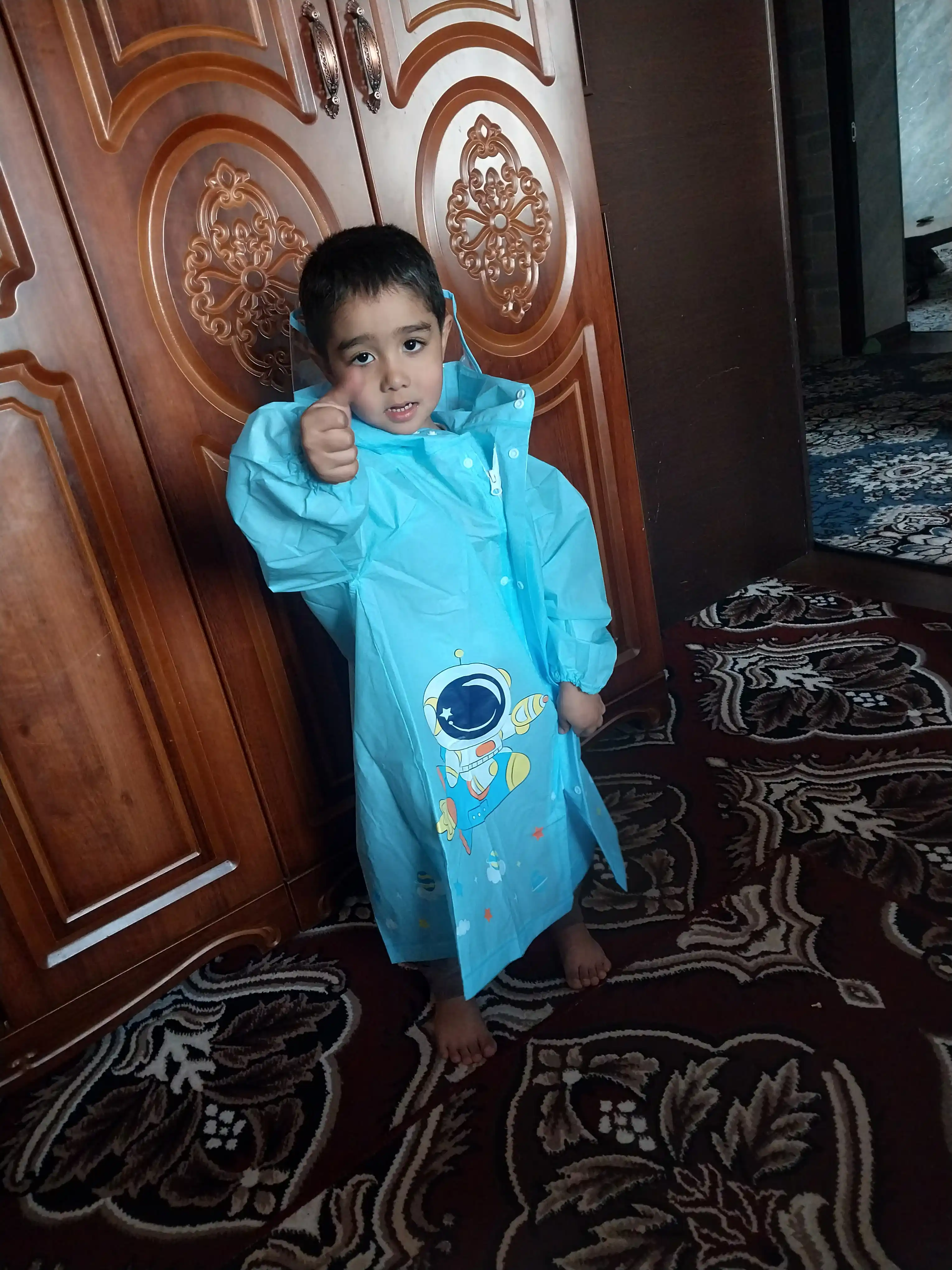 Плащ дождевик детский с капюшоном, 1-7 лет