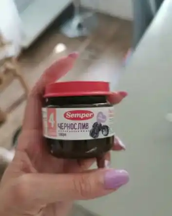 Пюре детское, фруктовое, Semper, чернослив, для первого прикорма, с 4 месяцев, 80 гр