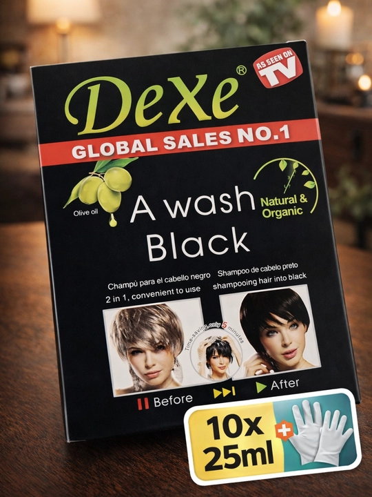 Краска для волос без аммиака шампунь Dexe, black hair shampoo краска для мужчин 
