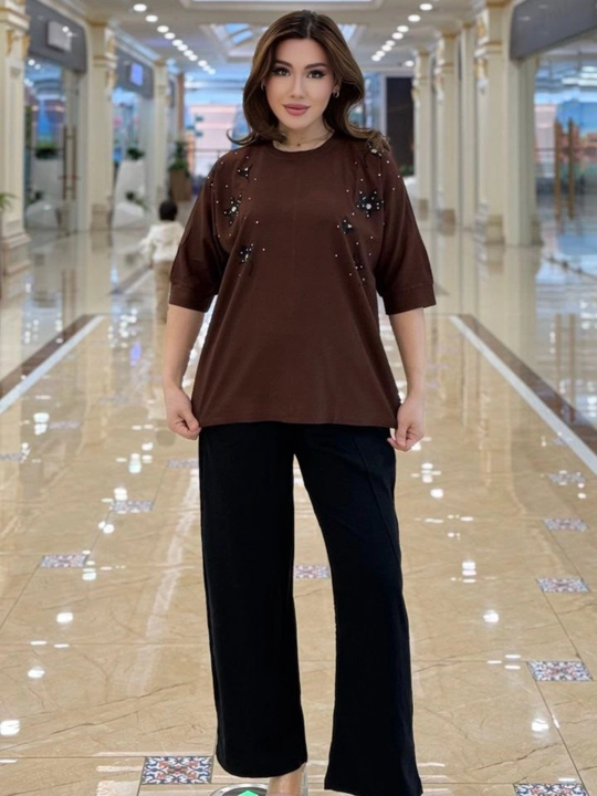 Dvoykalar ayollar uchun keng kofta va keng shim zamonaviy qulay va chiroyli kiyim