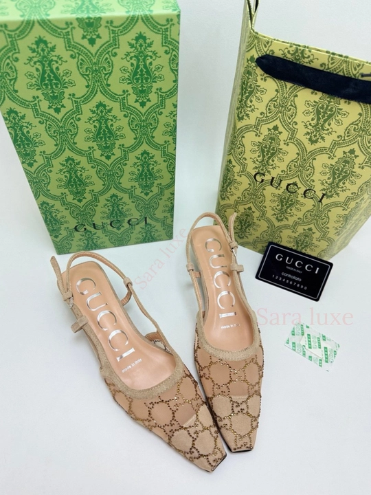 Женские туфли slingback – сетка с камнями, элегантный дизайн (36–40) - 