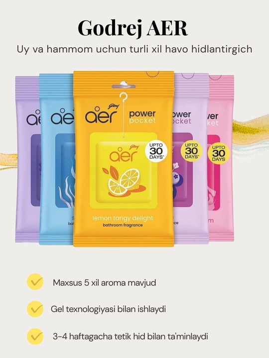 Godrej AER gel havo hidlantirgich, 30 kungacha hid, avtomobil va uy uchun - 