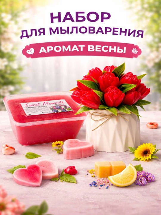 Мыльная основа Sweet Moments для мыла ручной работы, мыловарение, 1 кг красный - 