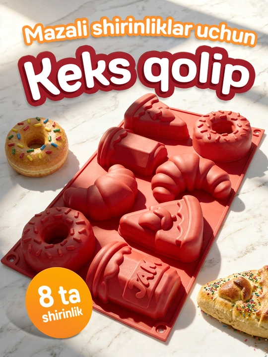 Barni ayiqchalari silikon keks qolipi - 6 ta ayiqcha shakli, Ayiqchali qolip