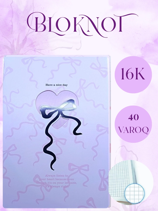 Estetik bloknotlar to‘plami, 16K format, 40 varaq - 