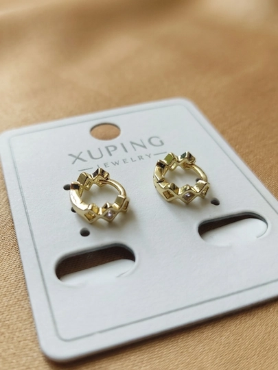 Серьги для девочек и женщин, Xuping — 1001PRT-XUPINGG3-БЕЖЕВ