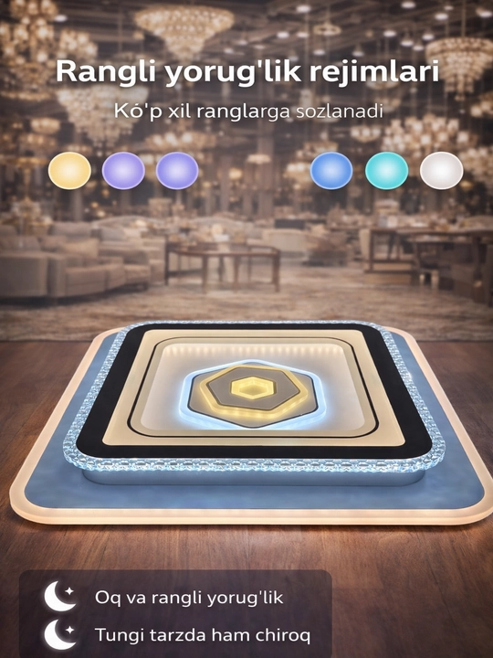 Yorug‘lik diodli qandillar, qandil-lampa,kvadrat, shift yoritgichi, yorug‘lik diodli lampa