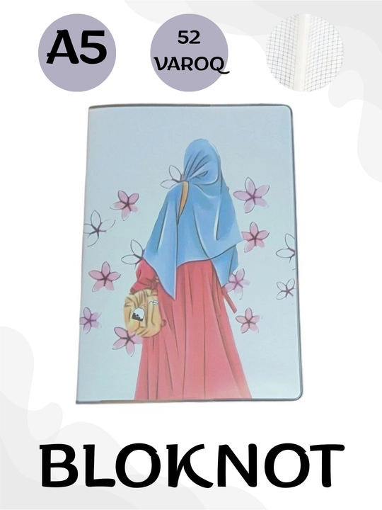 "Muslima" turkumidagi estetik bloknot, B5 format, 52 varaq. himoya g'ilofi - 