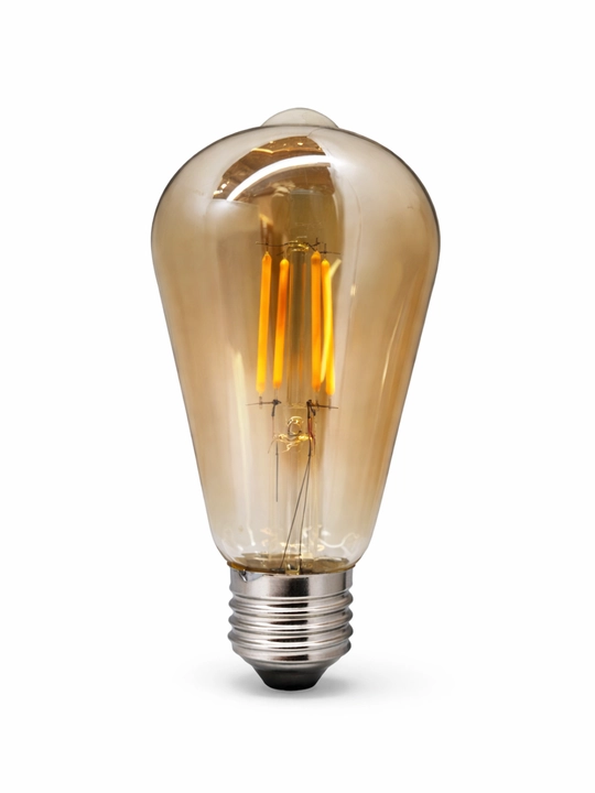 LED лампа Эдисона ST64 Amber 4W E27 2700K – декоративная ретро лампочка