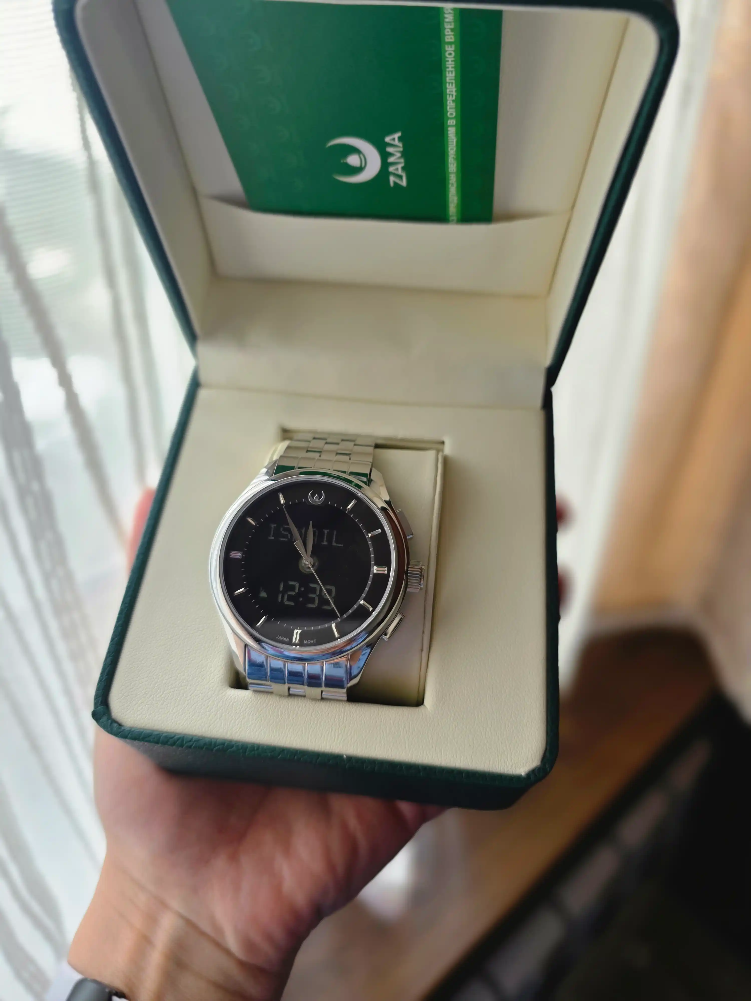 Противоударные часы с сапфировым стеклом ZAMA WATCH, напоминание о времени намаза
