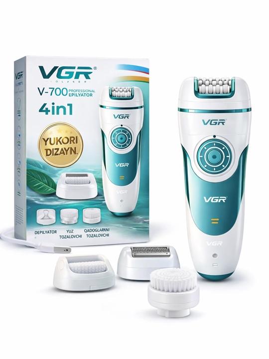 Epilyator va trimmer, VGR V-700 4v1, ayollar uchun, ko‘p funksiyali