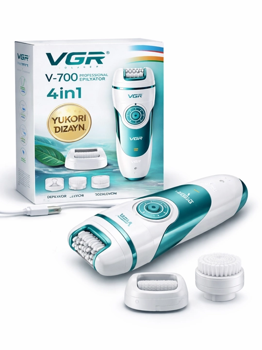 Epilyator va trimmer, VGR V-700 4v1, ayollar uchun, ko‘p funksiyali