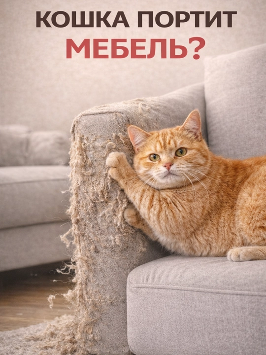 Домик для кошек 3в1 с когтеточкой и игрушками, защита мебели