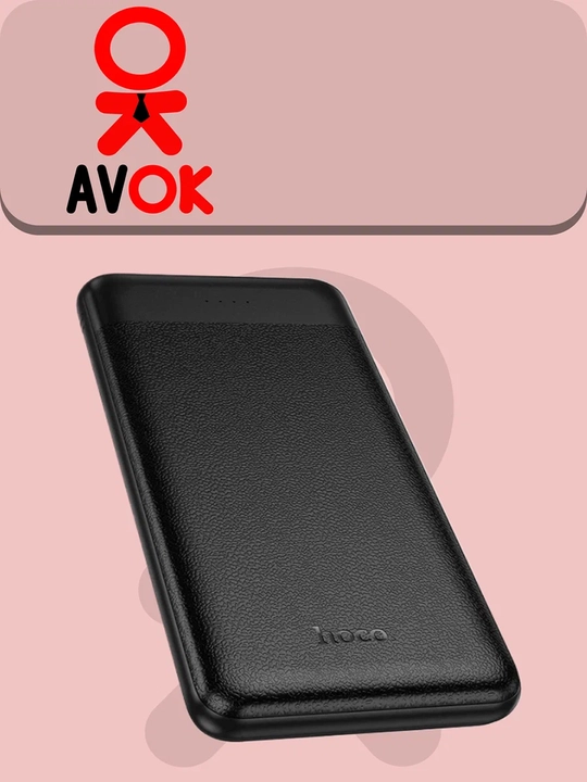 Tashqi HOCO J153 Stability batareyasi, 10000 mAh, 2×USB-A (5V/2A), USB-C/Micro-USB, qora