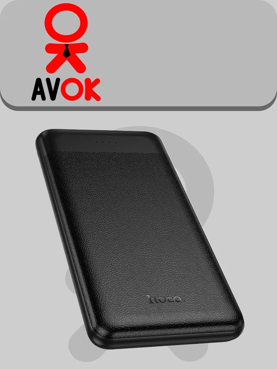 Tashqi HOCO J153 Stability batareyasi, 10000 mAh, 2×USB-A (5V/2A), USB-C/Micro-USB, qora