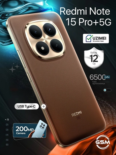 Смартфон Xiaomi Redmi Note 15 Pro+ 5G, 200MP 6500mAh 100W — GSMSHOP-NOTE15PROPLUS5G-КОРИЧН-12/512G