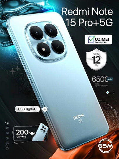 Смартфон Xiaomi Redmi Note 15 Pro+ 5G, 200MP 6500mAh 100W — GSMSHOP-NOTE15PROPLUS5G-ЛЕДЯН-8/256GB