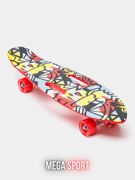 Skateboard penni bord, LED g‘ildirakli, rangli dizayn