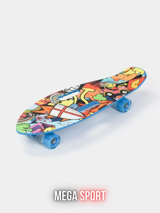 Skateboard penni bord, LED g‘ildirakli, rangli dizayn