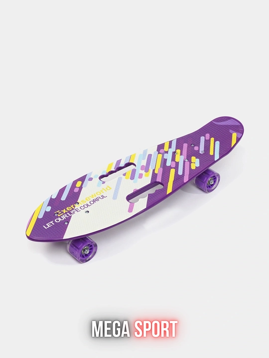 Skateboard penni bord, LED g‘ildirakli, rangli dizayn