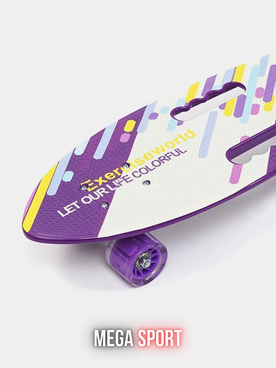 Skateboard penni bord, LED g‘ildirakli, rangli dizayn