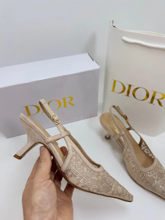 Slingback ayollar poyabzali - toshli to‘r, nafis dizayn 36-40