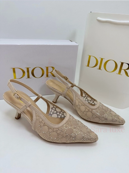 Slingback ayollar poyabzali - toshli to‘r, nafis dizayn 36-40