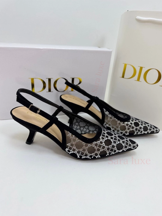 Slingback ayollar poyabzali - toshli to‘r, nafis dizayn 36-40