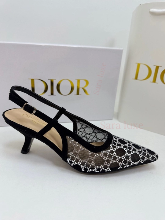 Slingback ayollar poyabzali - toshli to‘r, nafis dizayn 36-40