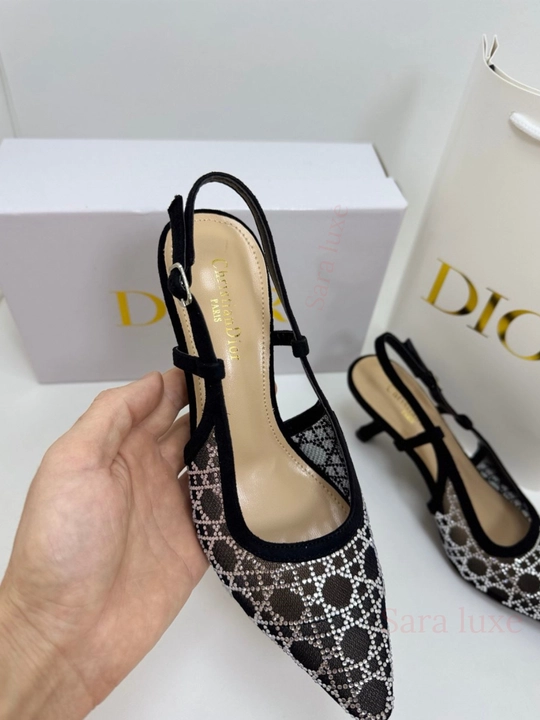 Slingback ayollar poyabzali - toshli to‘r, nafis dizayn 36-40