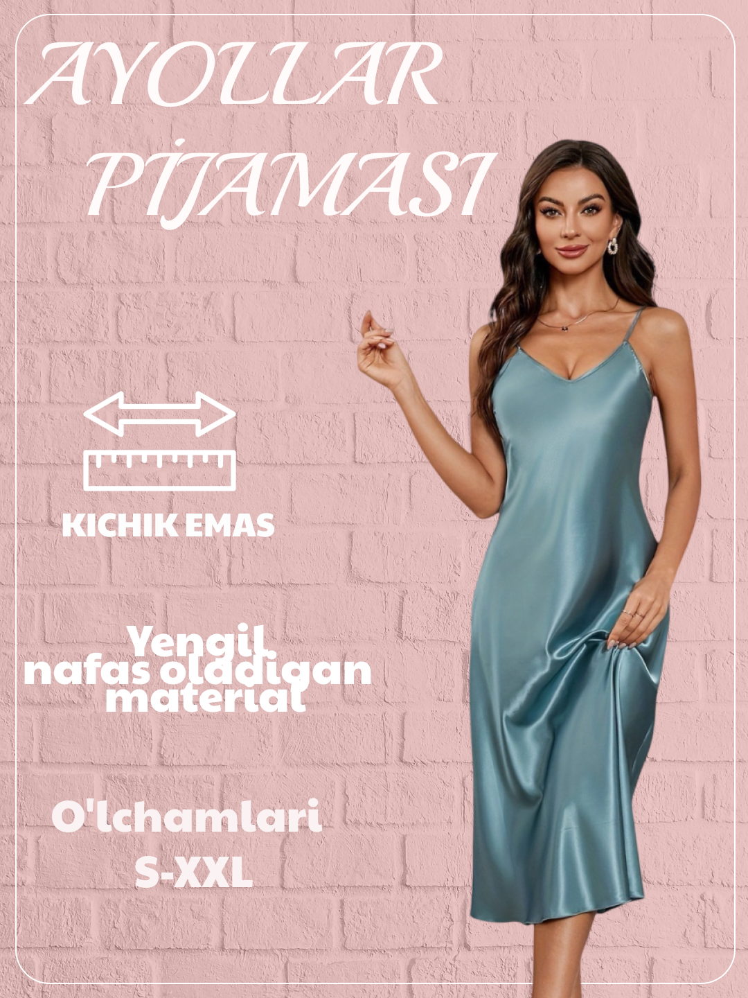 Midi uzunlikdagi ipak tungi ko‘ylak - 