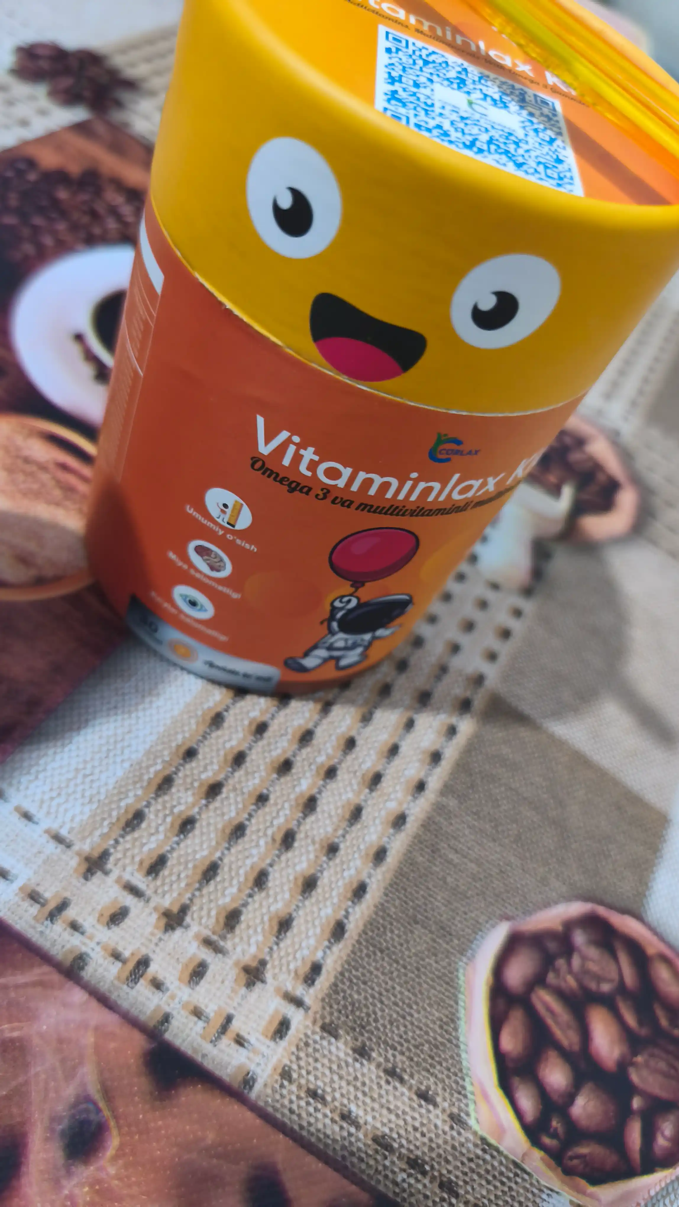 VITAMINLAX-KID, Мультивитамины и Омега-3 для детей, 30 жевательных мармеладок