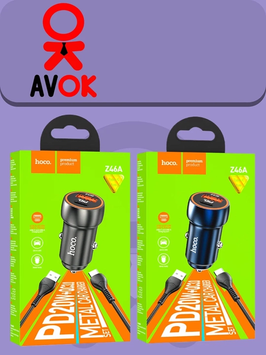 Z46 Blue Shield avtomobil quvvatlagichi, QC3.0, kabel to‘plami, to‘q ko‘k