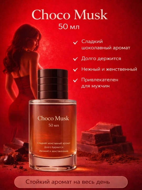Ayollar atiri, Choco musk, qizlar uchun sovg'a, 50 ml