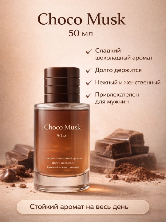 Ayollar atiri, Choco musk, qizlar uchun sovg'a, 50 ml - 