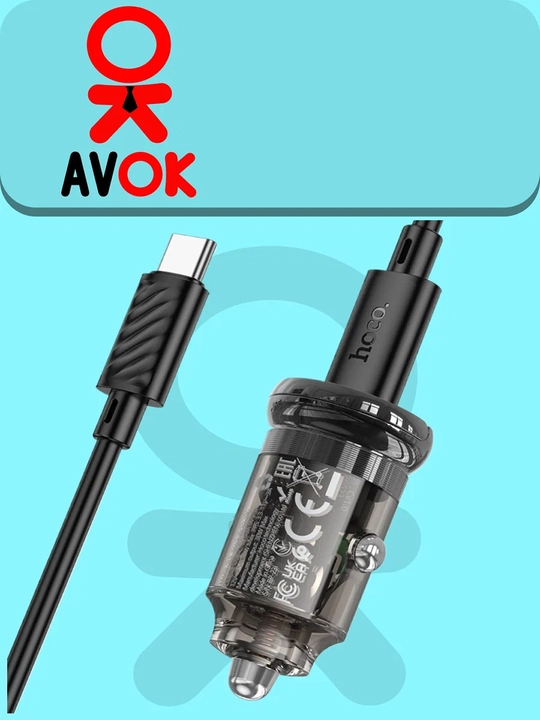 Z53 Sight avtomobil zaryadlash moslamasi, 30 Vt, PD30W + QC3.0, shaffof, kabel to‘plami - 