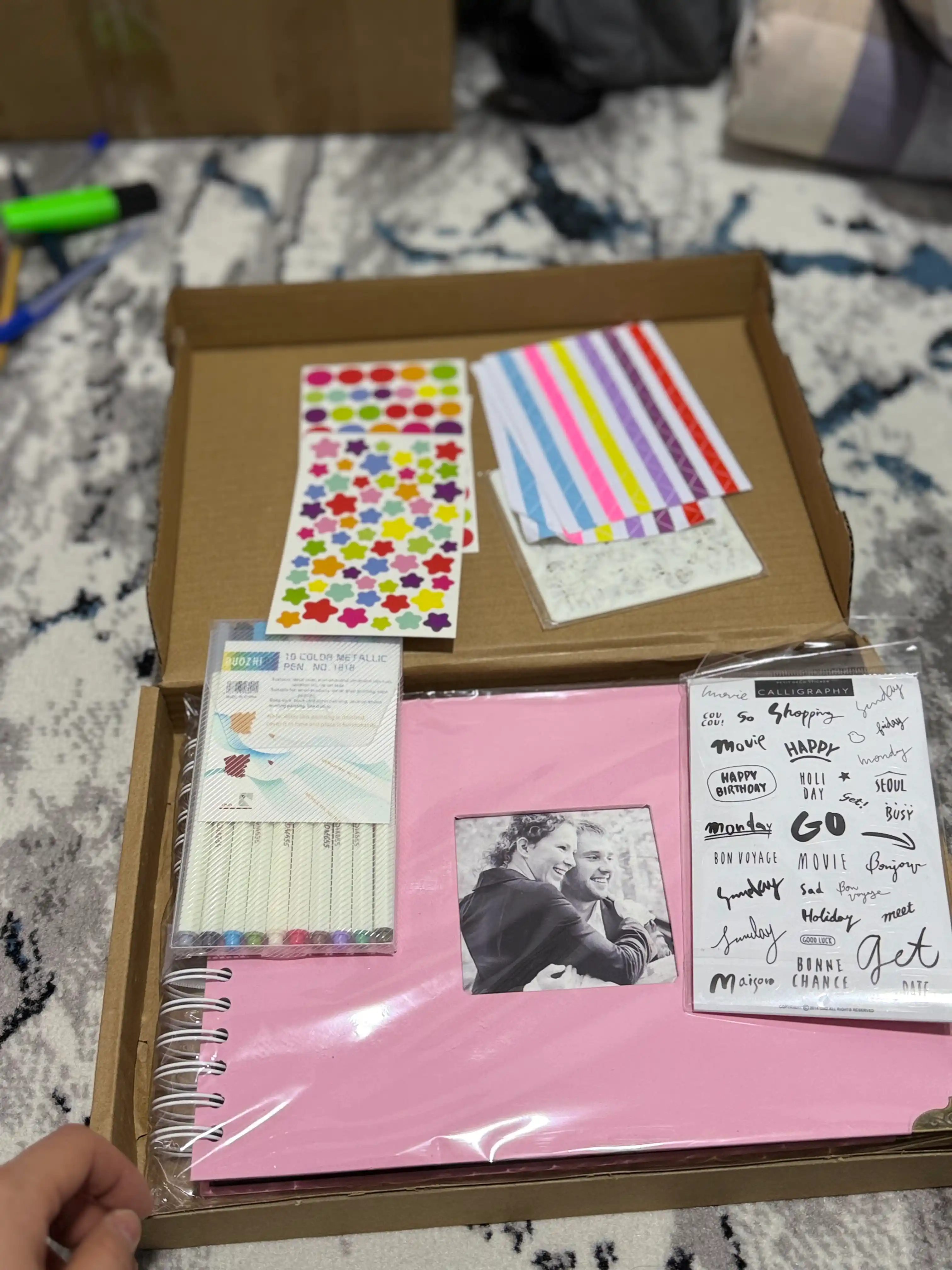 Bolalar, oila, to'y uchun fotoalbom, rasmlar uchun albom, sketchbuk, qora varaqlar bilan